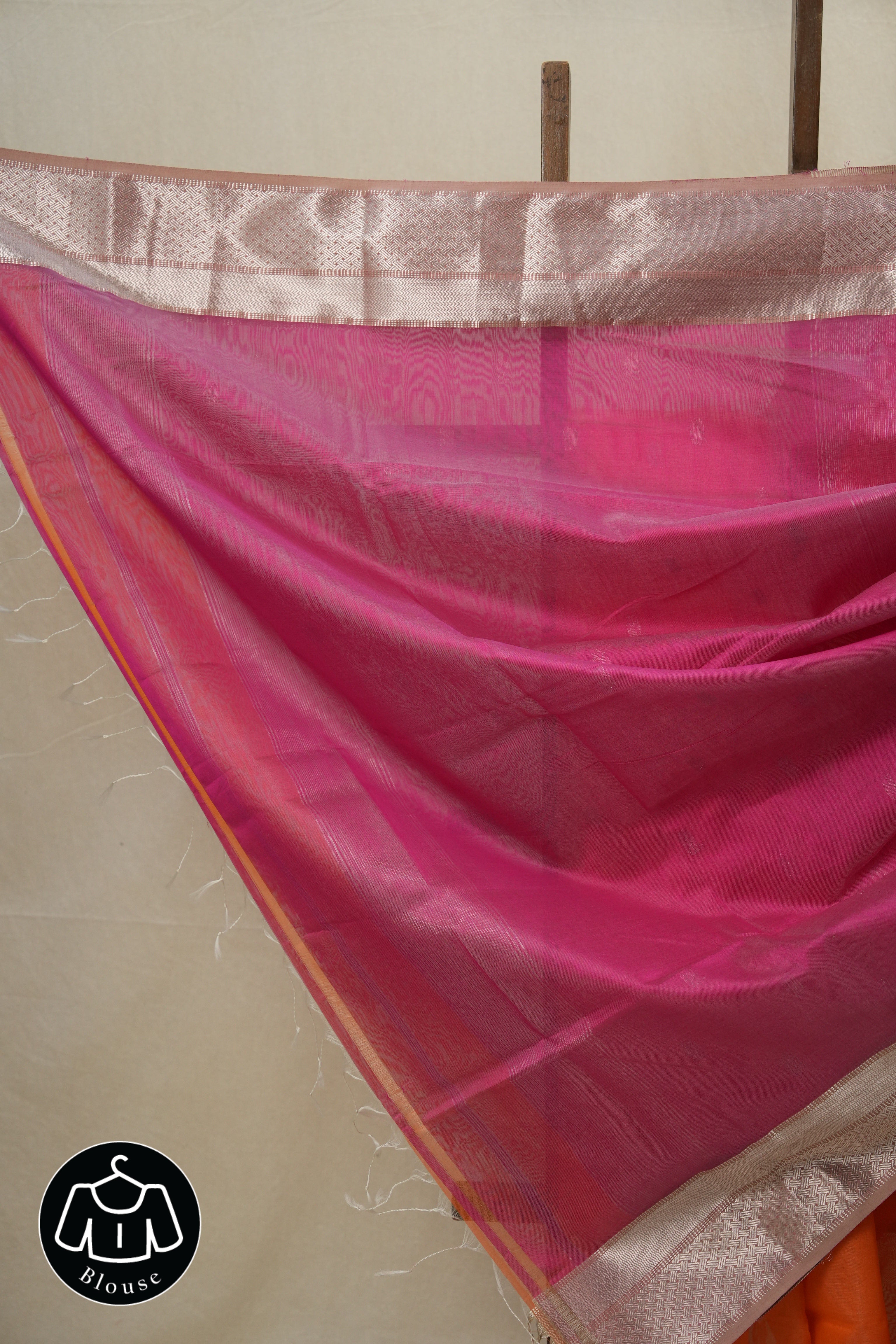 Orange Maheshwari Saree - SROMS621