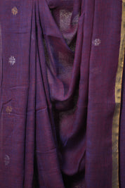Purple Linen Jamdani Saree -SRPLJS480