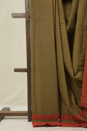 Brown Cotton Ilkal Saree - SRBCIS997