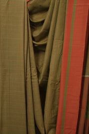 Brown Cotton Ilkal Saree - SRBCIS997