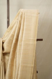 Cream Raw Silk Saree - SRCRSS966
