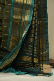 Moss Green Gadwal Cotton Silk Saree - SRMGGCSS202