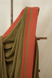 Brown Cotton Ilkal Saree - SRBCIS997
