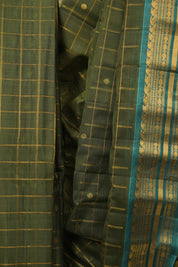 Moss Green Gadwal Cotton Silk Saree - SRMGGCSS202