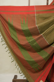 Brown Cotton Ilkal Saree - SRBCIS997