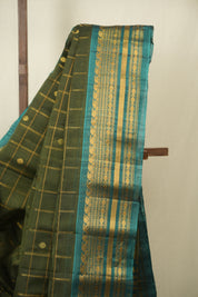 Moss Green Gadwal Cotton Silk Saree - SRMGGCSS202