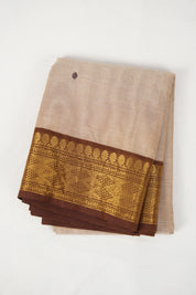 Sand Brown Kanchi Cotton Saree - SRSBKCS1284
