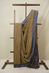 Brown Checks Cotton Ilkal Saree - SRBCCIS999