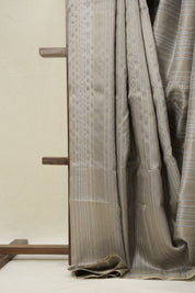 Ash Grey Raw Silk Saree - SRAGRSS967