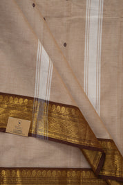 Sand Brown Kanchi Cotton Saree - SRSBKCS1284