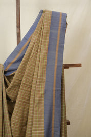 Brown Checks Cotton Ilkal Saree - SRBCCIS999