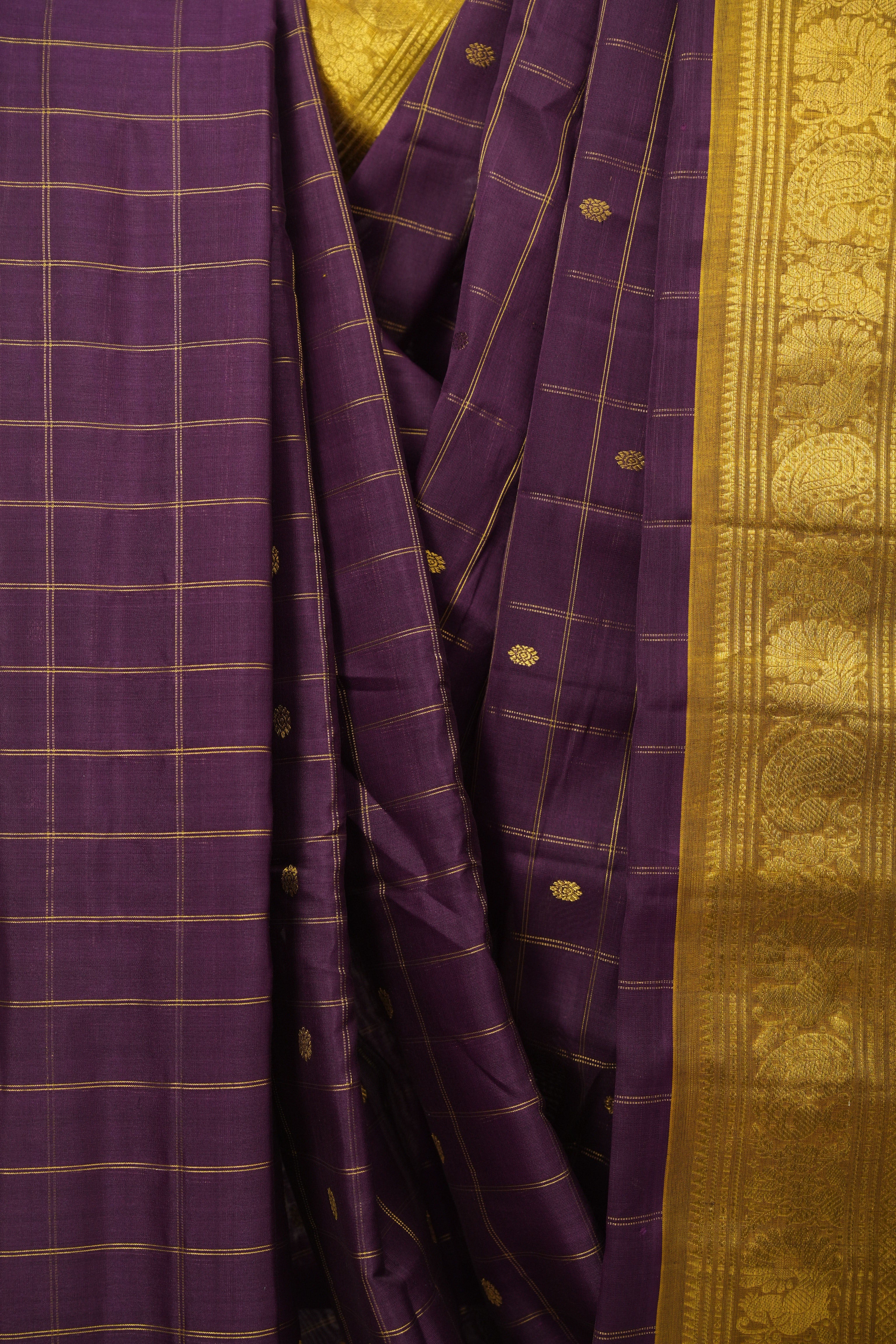 Purple Gadwal Cotton Silk Saree - SRPGCSS206