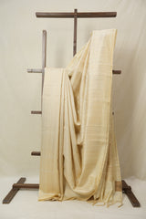 Cream Raw Silk Saree - SRCRSS968