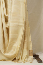 Cream Raw Silk Saree - SRCRSS968