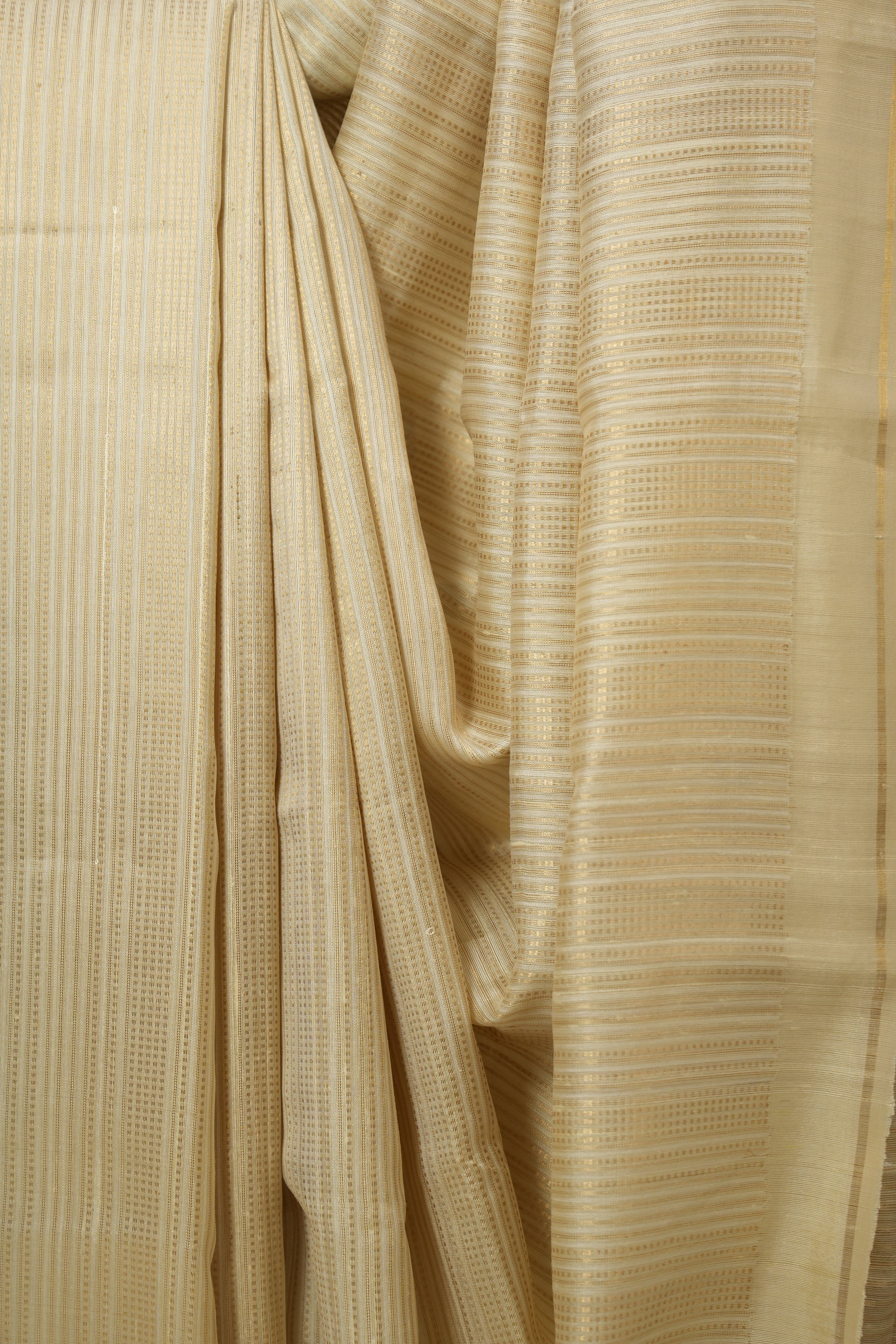 Cream Raw Silk Saree - SRCRSS968