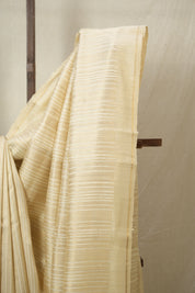 Cream Raw Silk Saree - SRCRSS968