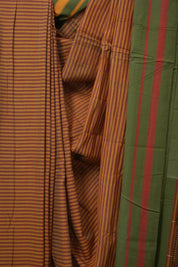 Mustard Stripes Cotton Ilkal Saree - SRMSCIS998