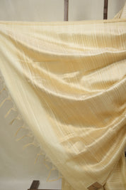 Cream Raw Silk Saree - SRCRSS968