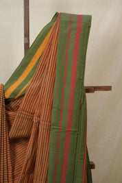 Mustard Stripes Cotton Ilkal Saree - SRMSCIS998