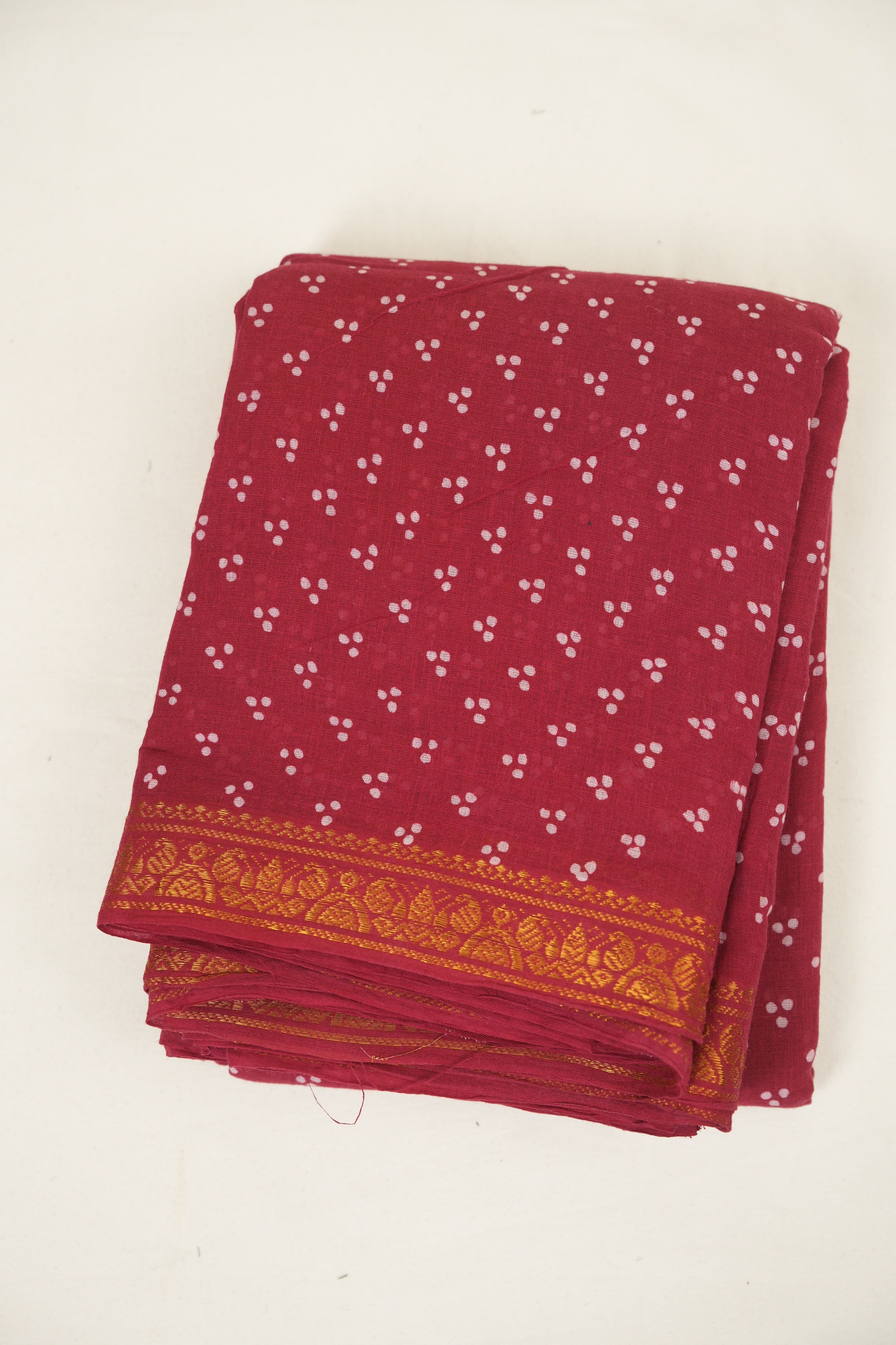 Maroon Sungudi Cotton Saree - SRMSCS264