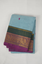 Sky Blue Kanchi Cotton Saree - SRSBKCS1285