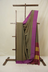 Two Tone Brown Cotton Ilkal Saree - SRTTBCIS974
