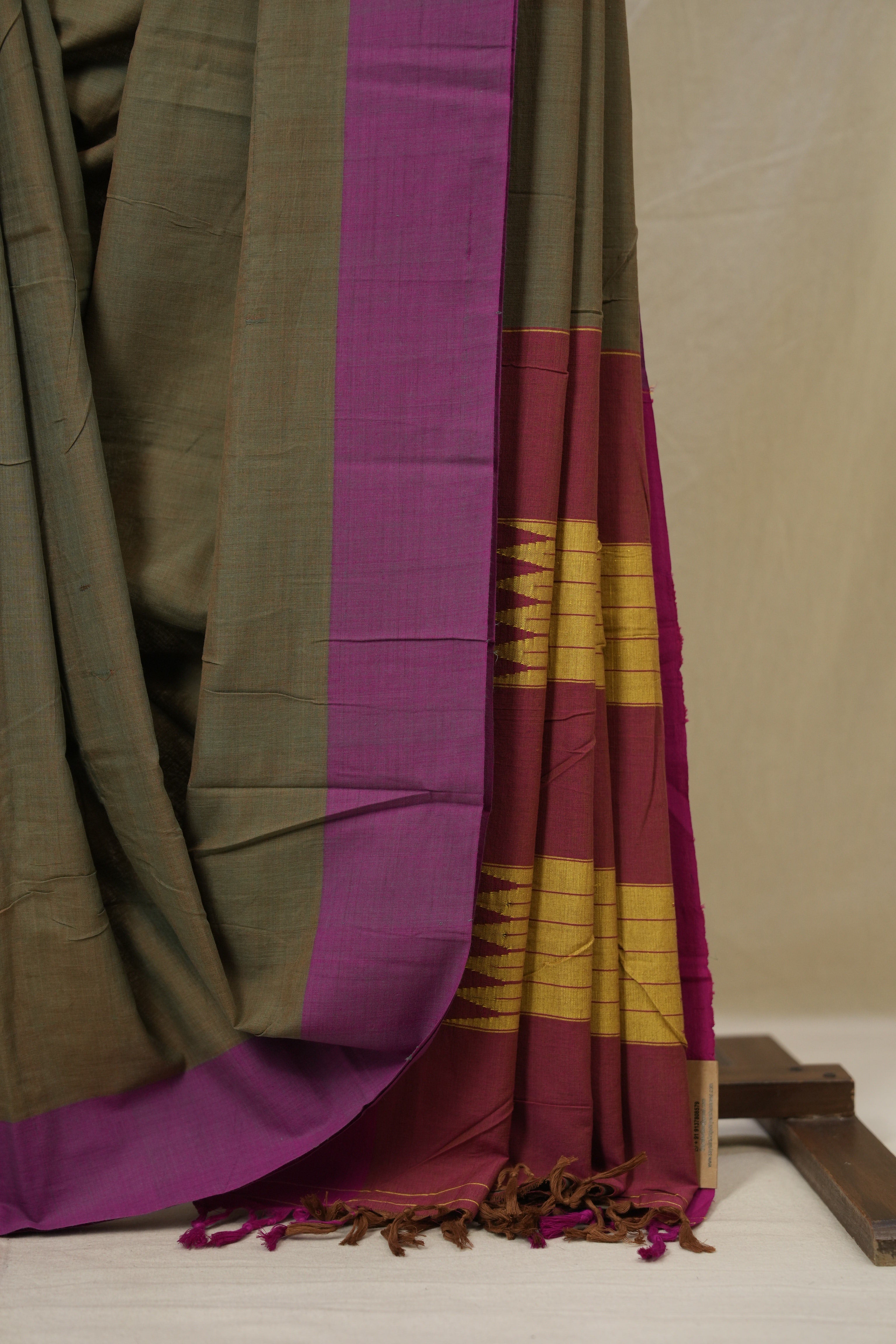 Two Tone Brown Cotton Ilkal Saree - SRTTBCIS974