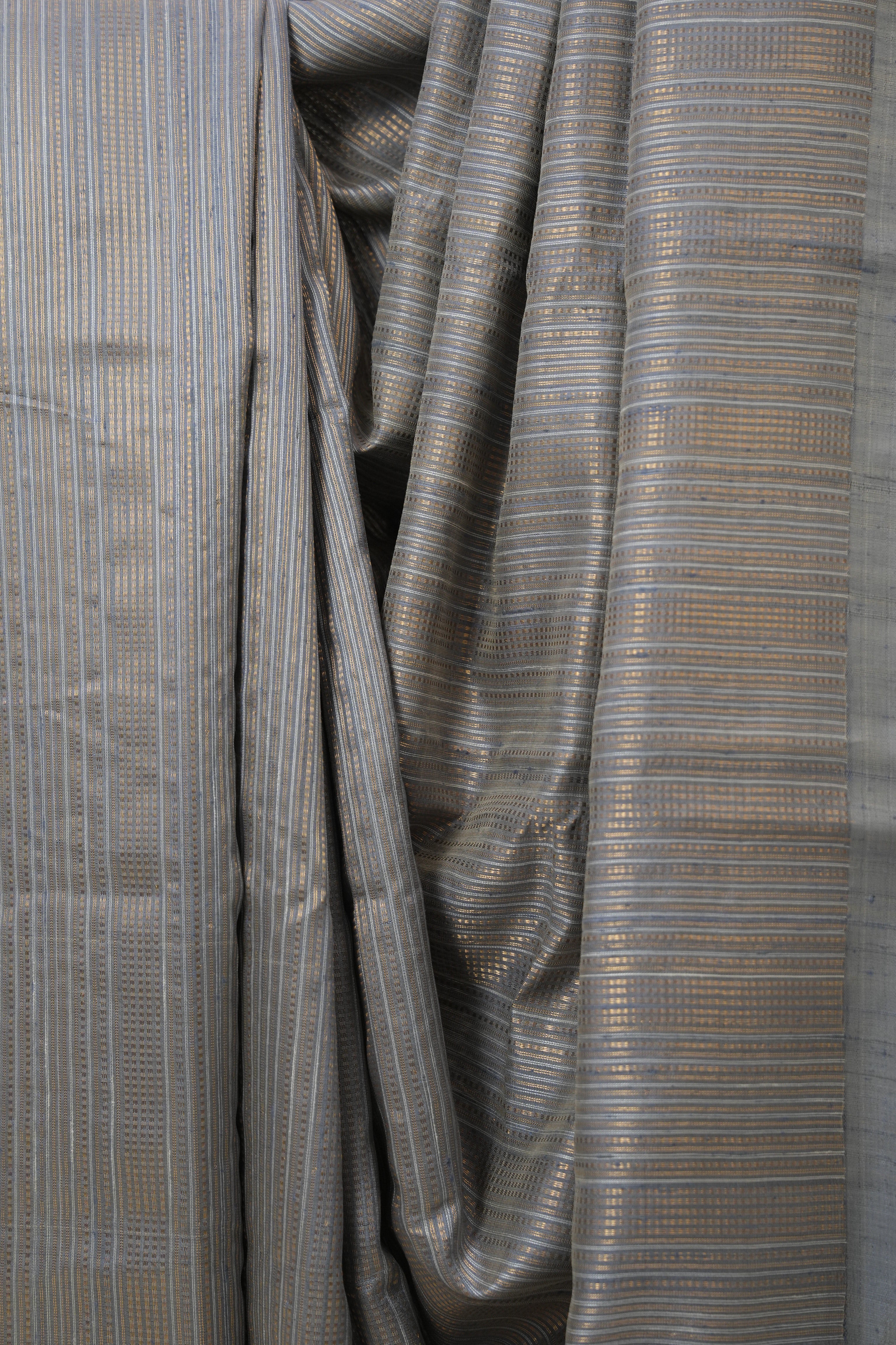 Ash Blue Raw Silk Saree - SRABRSS969