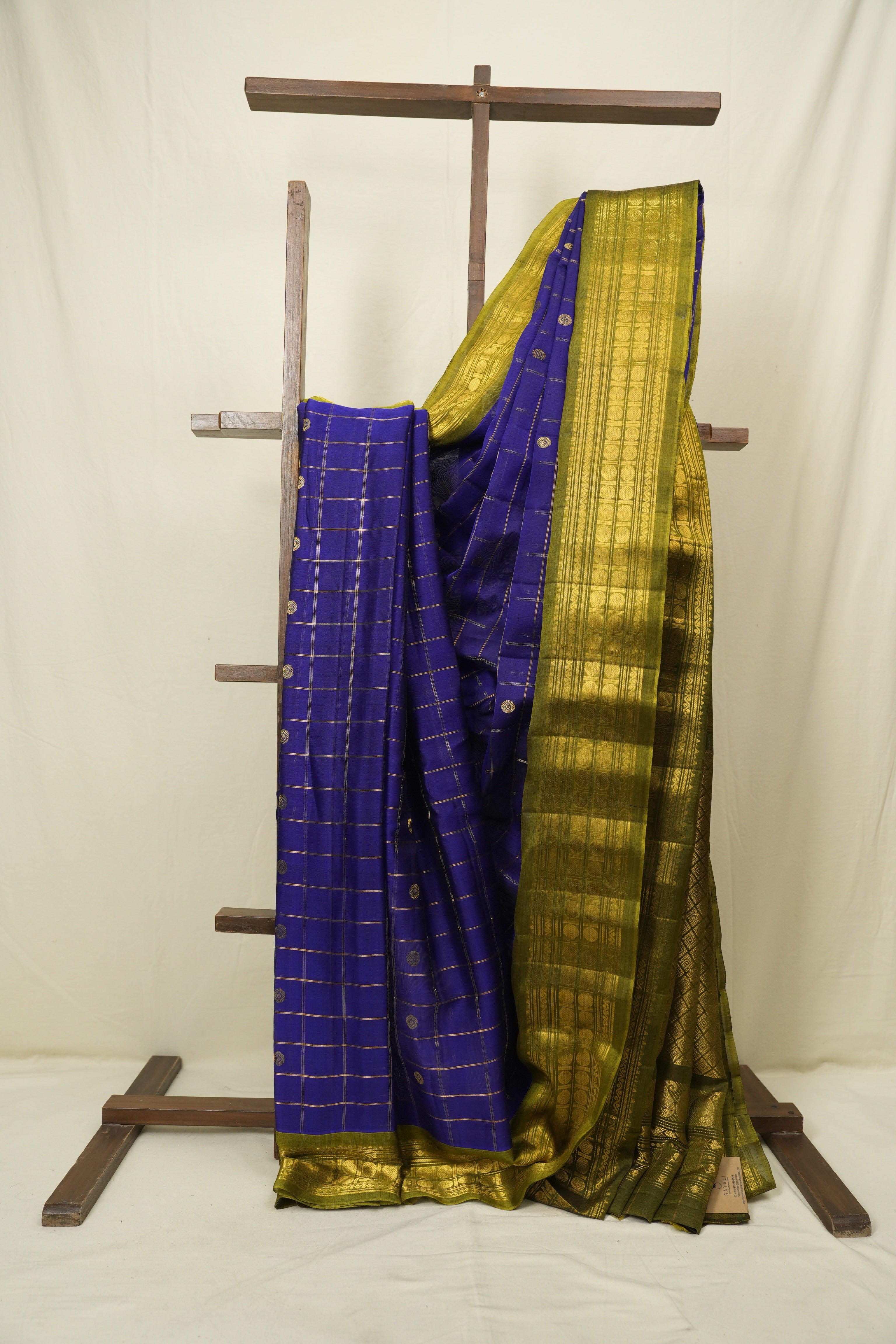 Royal Blue Gadwal Cotton Silk Saree - SRRBCGSS205