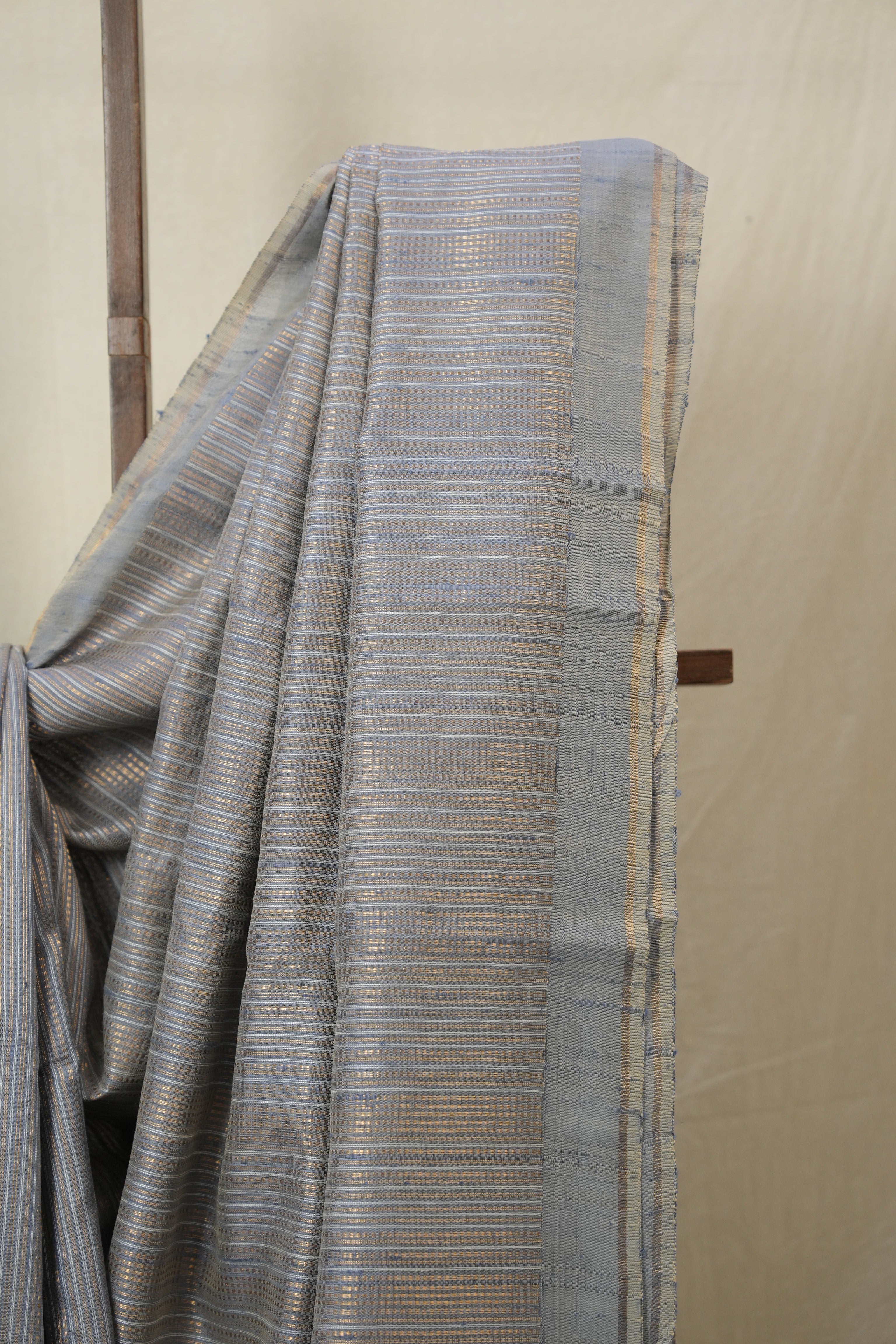 Ash Blue Raw Silk Saree - SRABRSS969
