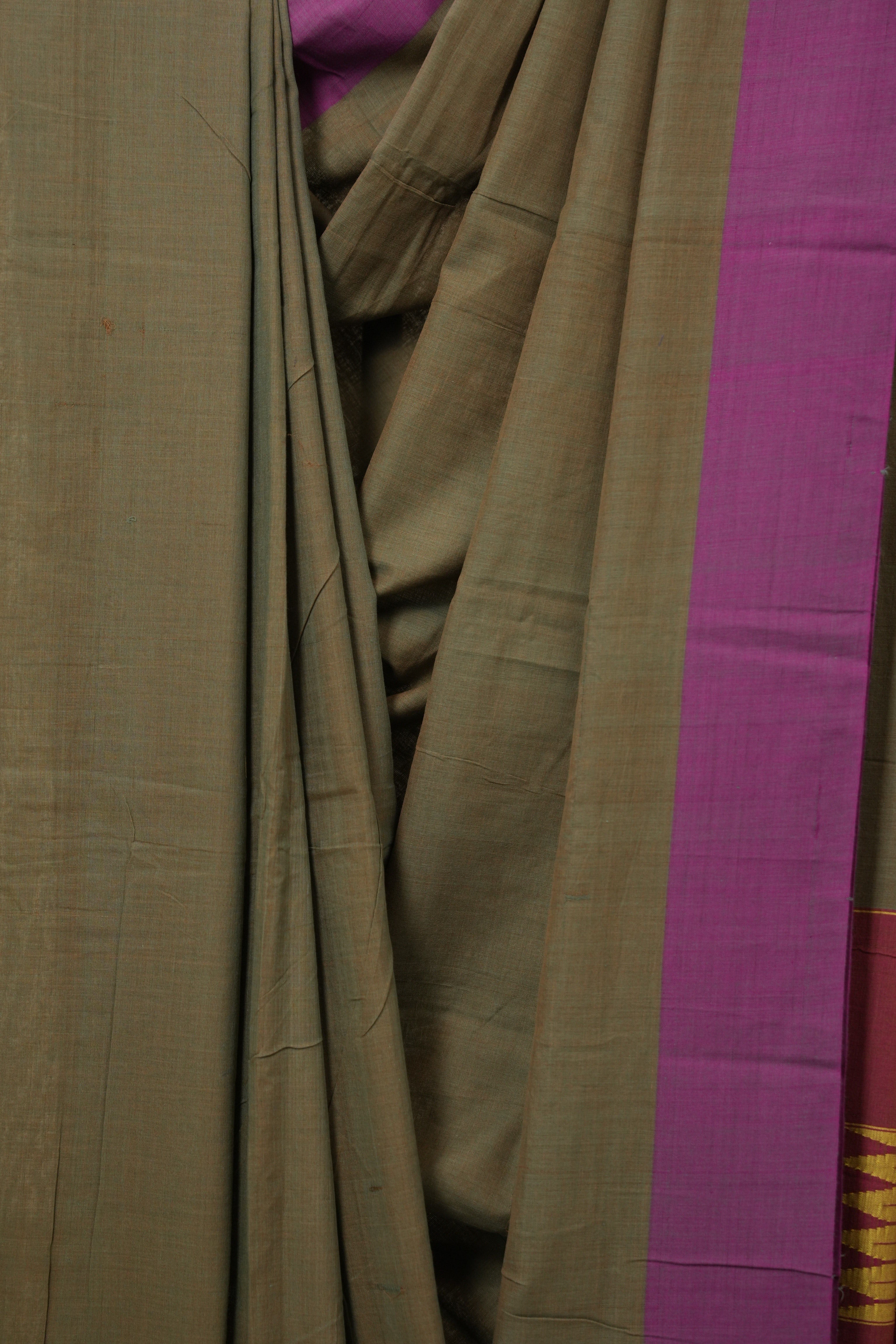 Two Tone Brown Cotton Ilkal Saree - SRTTBCIS974