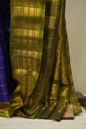 Royal Blue Gadwal Cotton Silk Saree - SRRBCGSS205
