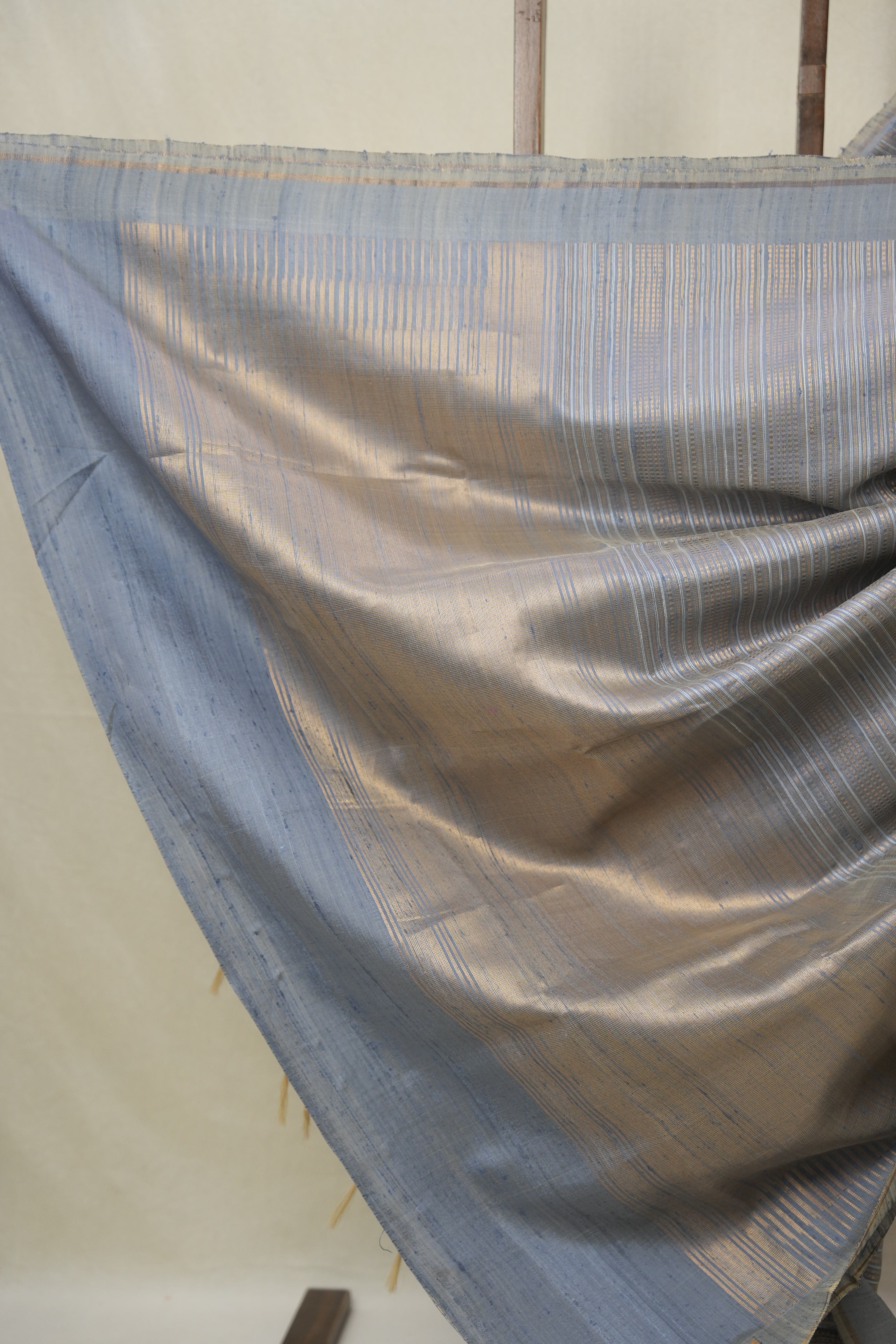 Ash Blue Raw Silk Saree - SRABRSS969