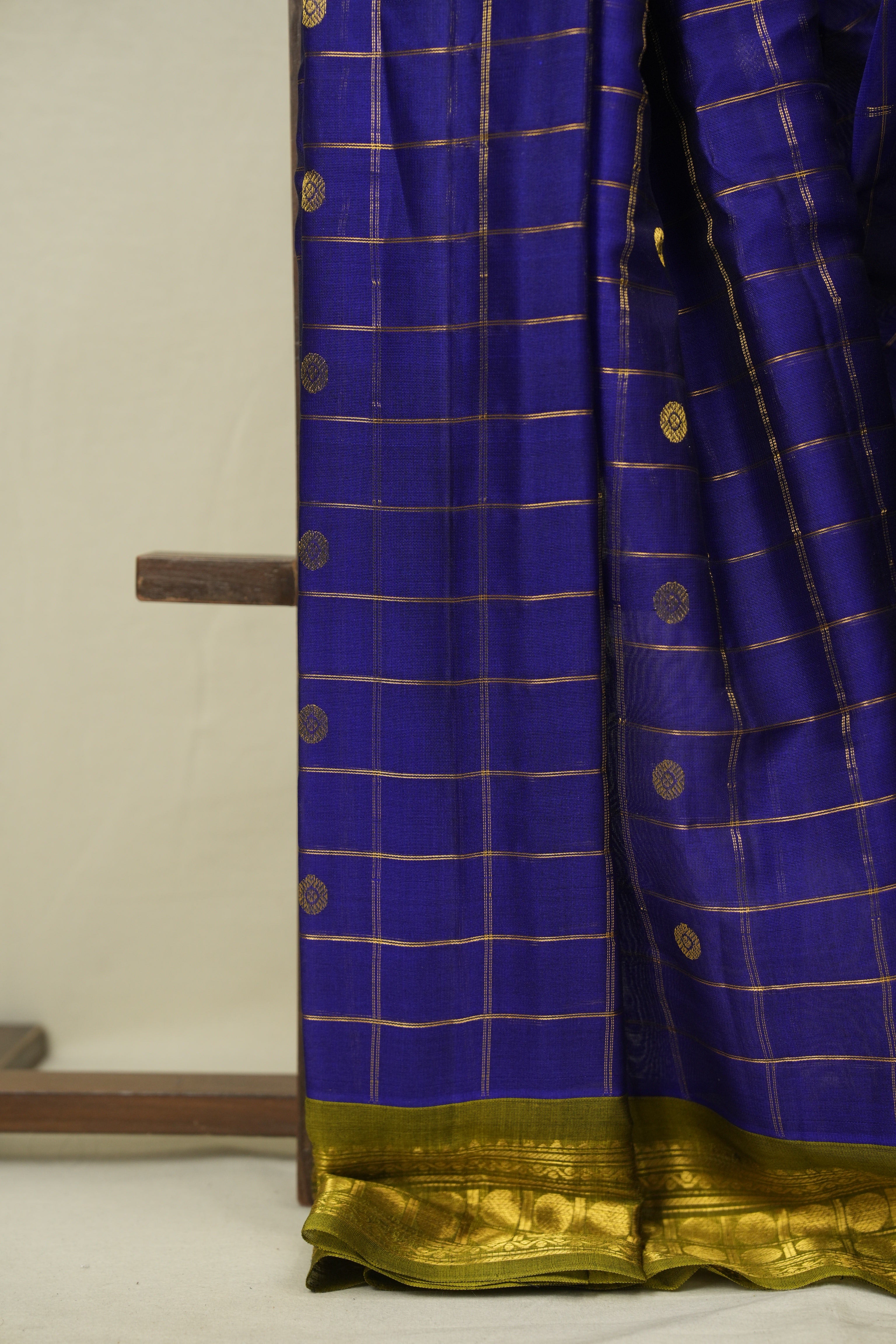 Royal Blue Gadwal Cotton Silk Saree - SRRBCGSS205