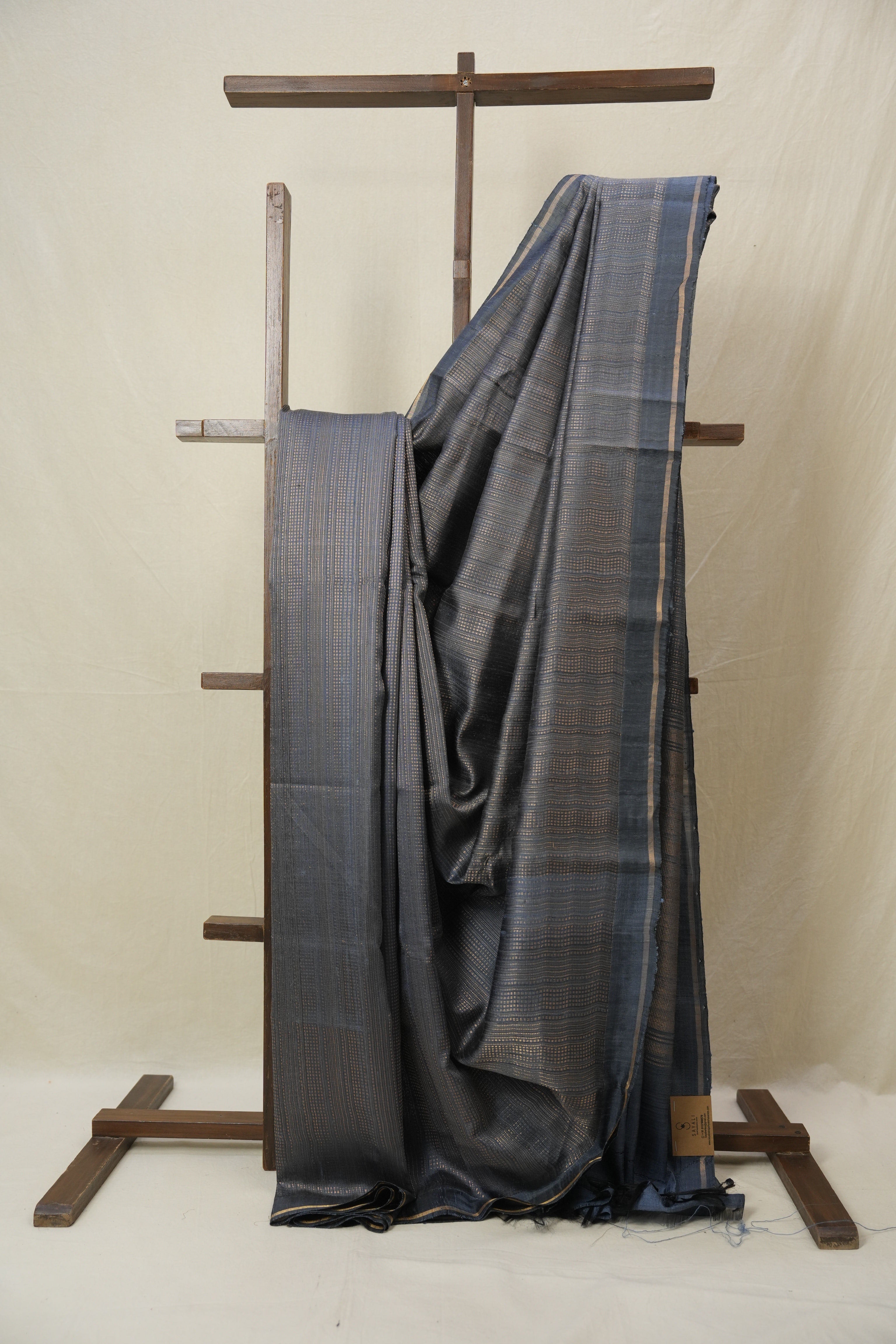 Metallic Blue Raw Silk Saree - SRMBRSS970