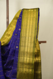 Royal Blue Gadwal Cotton Silk Saree - SRRBCGSS205