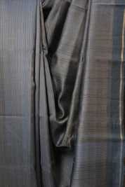 Metallic Blue Raw Silk Saree - SRMBRSS970