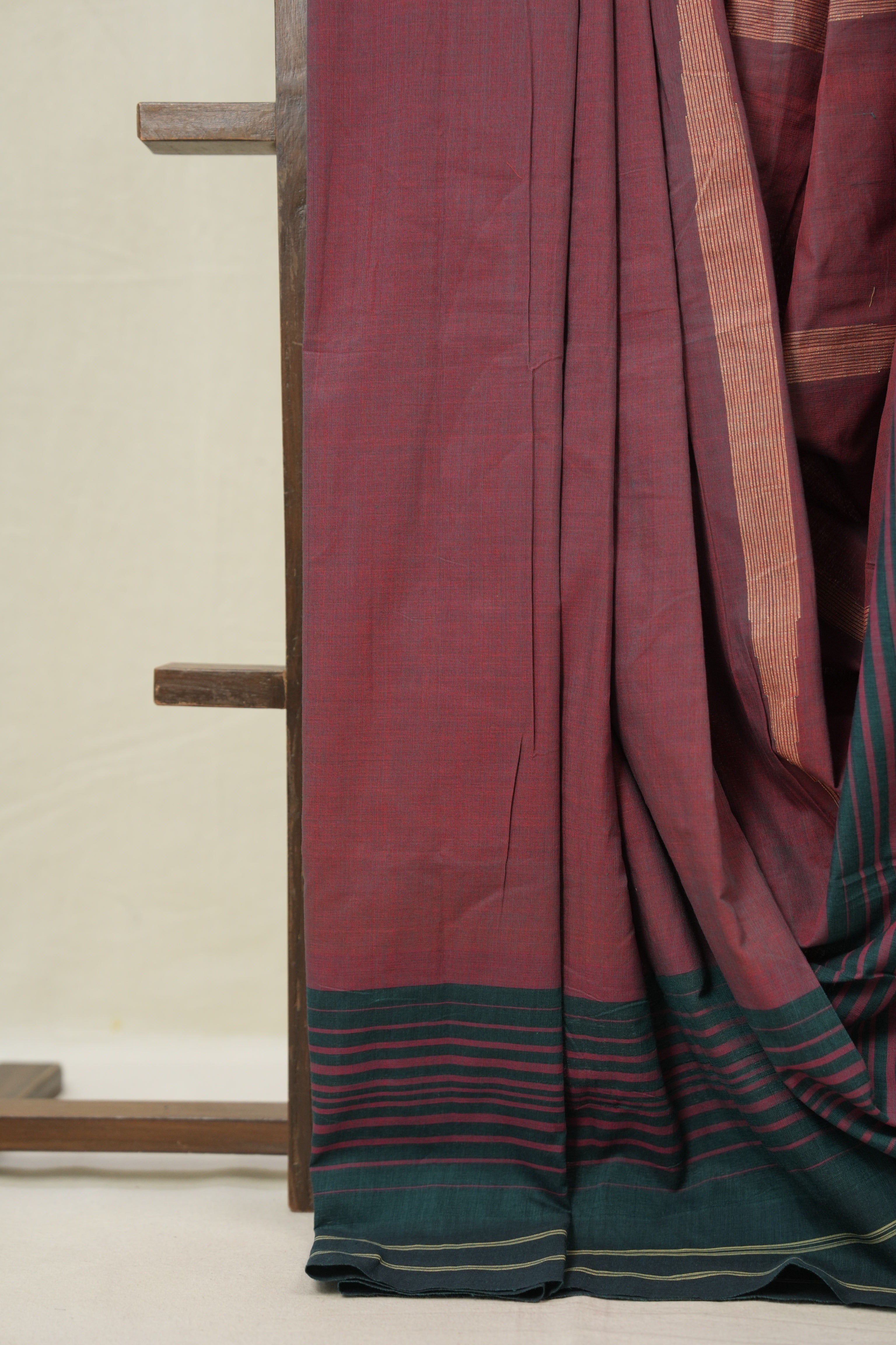 Dusty Mauve Cotton Ilkal Saree - SRDMCIS972