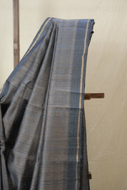 Metallic Blue Raw Silk Saree - SRMBRSS970