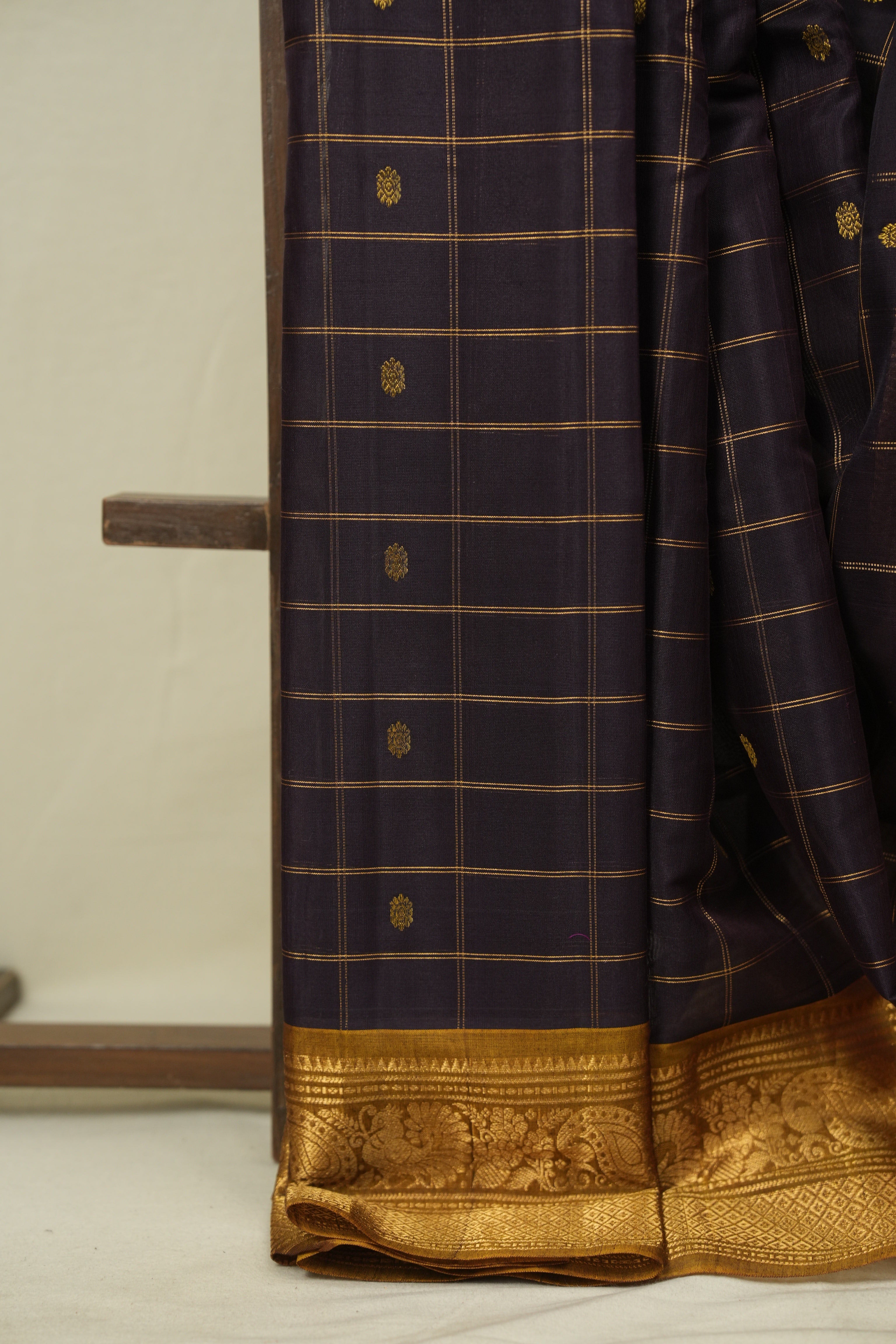 Coffee Brown Gadwal Cotton Silk Saree - SRCBGCSS204