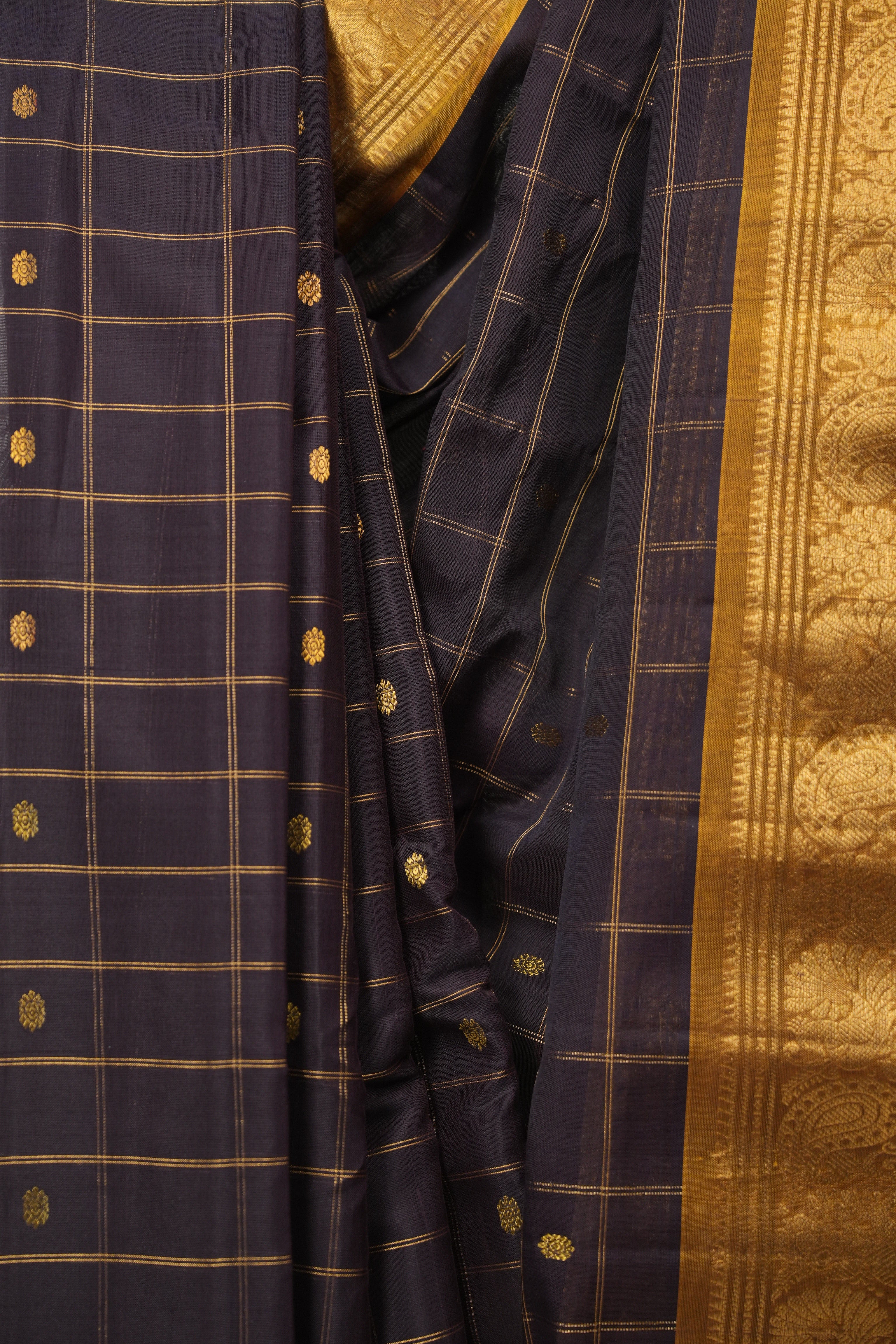 Coffee Brown Gadwal Cotton Silk Saree - SRCBGCSS204