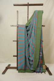 Turquoise Blue Cotton Ilkal Saree - SRTBCIS971