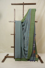 Turquoise Blue Cotton Ilkal Saree - SRTBCIS971