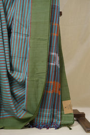 Turquoise Blue Cotton Ilkal Saree - SRTBCIS971