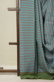 Turquoise Blue Cotton Ilkal Saree - SRTBCIS971