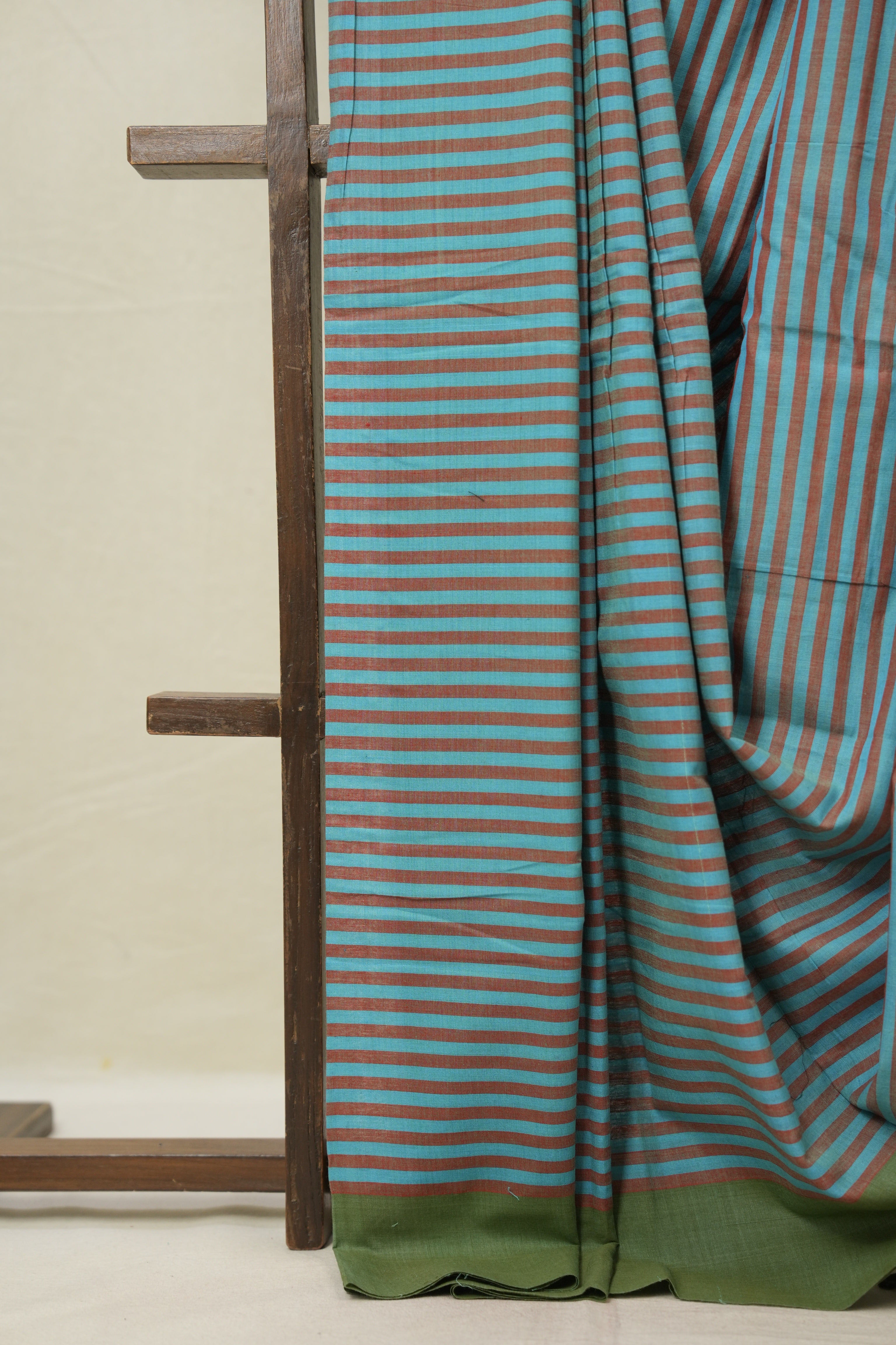 Turquoise Blue Cotton Ilkal Saree - SRTBCIS971