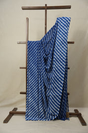 Blue Cotton Leheriya Saree - SRBMCLS277