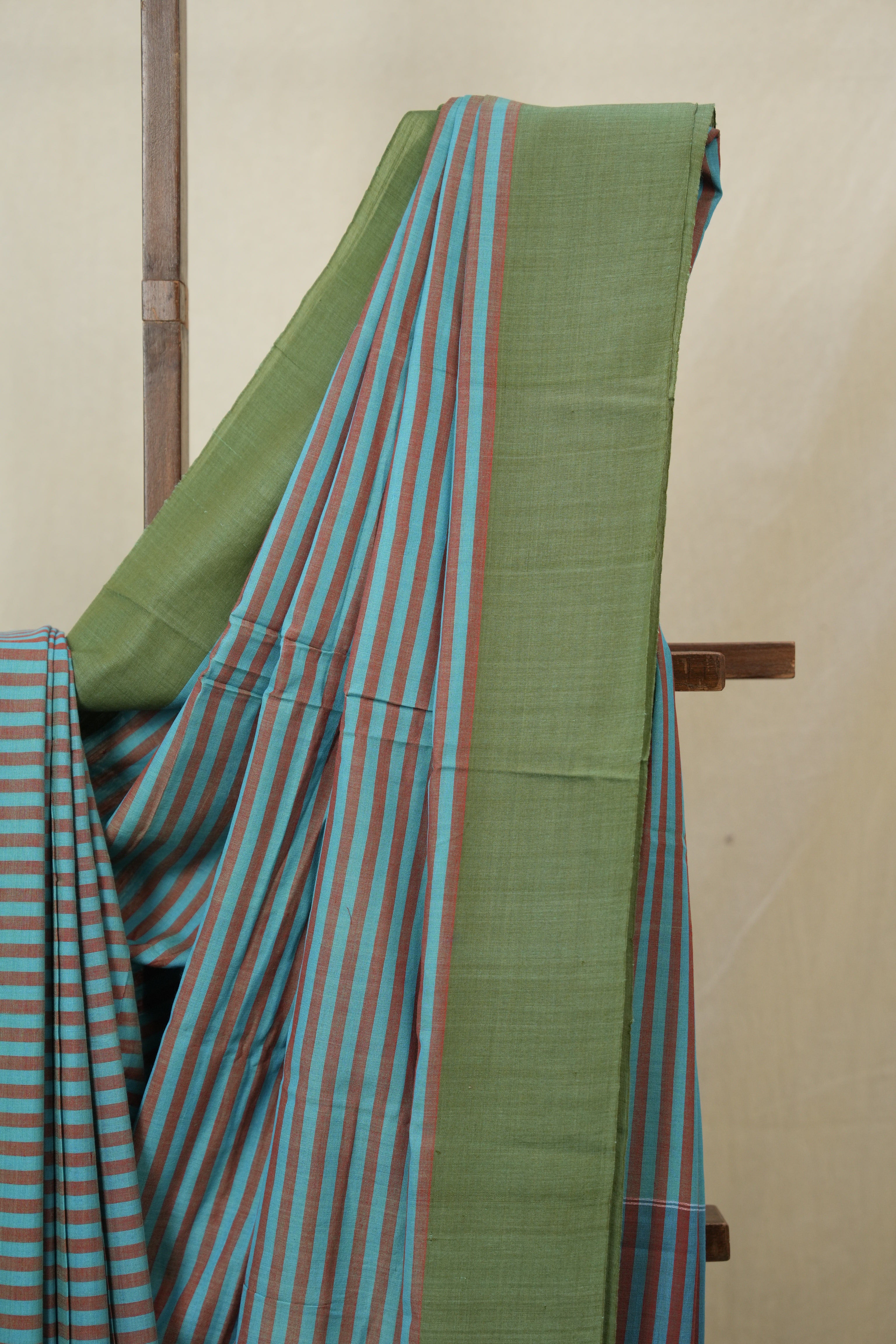 Turquoise Blue Cotton Ilkal Saree - SRTBCIS971