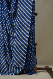 Blue Cotton Leheriya Saree - SRBMCLS277