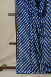 Blue Cotton Leheriya Saree - SRBMCLS277
